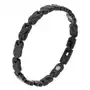 Biżuteria e-shop Czarna stalowa bransoletka, prostokątne ogniwa z ukośnym pasem, magnesy Sklep