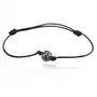Biżuteria e-shop Czarna sznurkowa bransoletka z czarno-szarą shamballa kuleczką Sklep