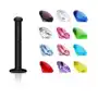 Biżuteria e-shop Czarny kolczyk do brody z bioplastiku, z cyrkonią - długość kolczyka: 10 mm, kolor cyrkoni: przeźroczysty - c Sklep