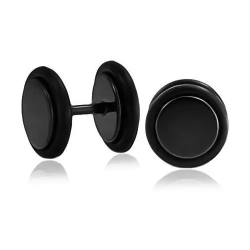 Biżuteria e-shop Czarny okrągły błyszczący fake plug do ucha