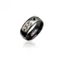 Czarny stalowy pierścionek z wzorem Tribal w srebrnym kolorze - Rozmiar: 59, D16.6 Sklep