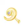 Diamentowy piercing do nosa z żółtego 14k złota, prosty - spirala z bezbarwnym brylantem Biżuteria e-shop Sklep