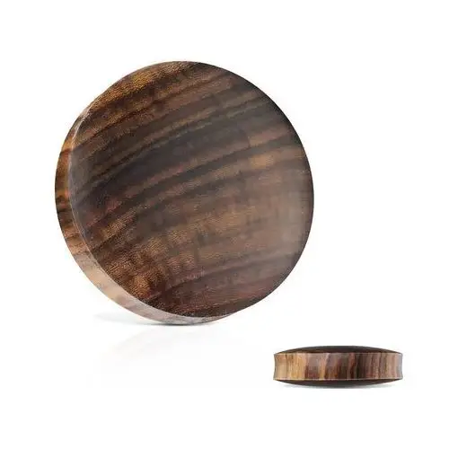 Biżuteria e-shop Drewniany plug do ucha - drewno sono, naturalny brązowo-czarny wzór, różne rozmiary - grubość kolczyka: 4 mm