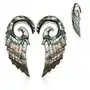 Ekspandery z organicznego materiału, spirala z anielskim skrzydłem, muszla paua - szerokość: 6 mm Biżuteria e-shop Sklep