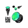 Biżuteria e-shop Expander i plug w czarnym odcieniu - czarna i zielona śrubka - szerokość: 10 mm Sklep