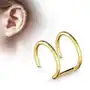 Fake piercing do ucha ze stali chirurgicznej - podwójne kółko w złotym odcieniu Biżuteria e-shop Sklep
