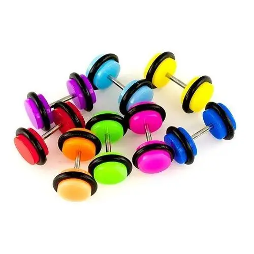 Biżuteria e-shop Fake plug do ucha akrylowy - średnica: 6 mm, kolor: fioletowy