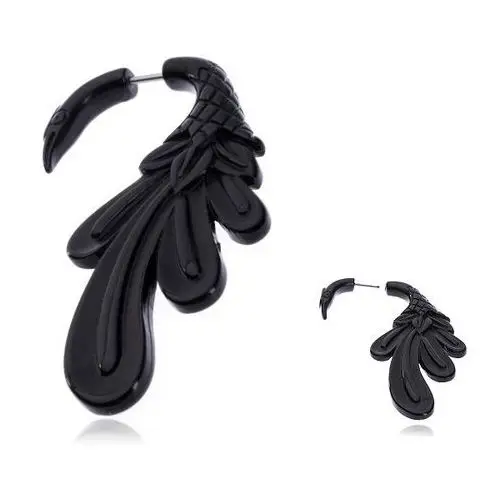 Fałszywy akrylowy expander do ucha - czarny ptak Biżuteria e-shop