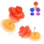 Fałszywy akrylowy piercing do ucha - matowa kolorowa róża - Kolor kolczyka: Pomarańczowy, PC32.20 Sklep