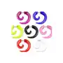 Biżuteria e-shop Fałszywy rozpychacz do ucha - akrylowa lśniąca spirala - kolor: biały Sklep