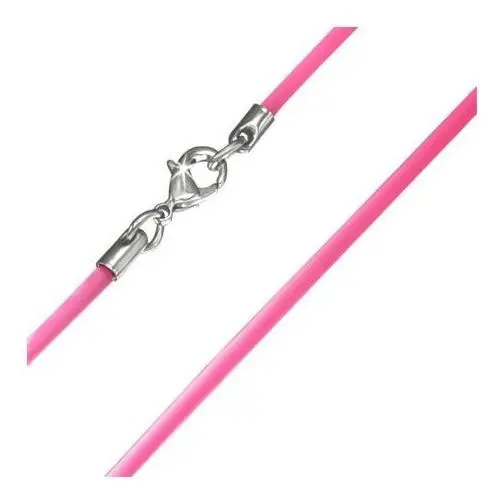 Biżuteria e-shop Gładki gumowy naszyjnik w kolorze różowym