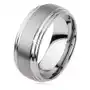Gładki wolframowy pierścionek, lekko wypukły, matowa powierzchnia, srebrny kolor - rozmiar: 49 Biżuteria e-shop Sklep
