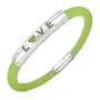 Biżuteria e-shop Gumowa bransoletka w zielonym odcieniu - metalowa płytka z napisem love Sklep