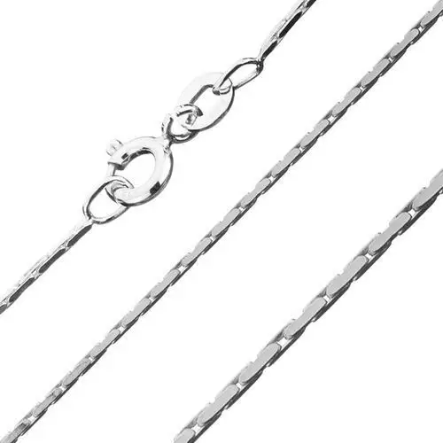 Biżuteria e-shop Kanciasty srebrny łańcuszek 925 - rząd płaskich owalów, 0,8 mm