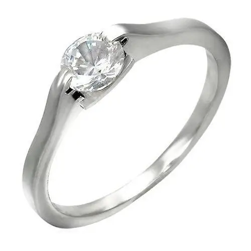Klasyczny pierścionek - przezroczyste oczko w uchwycie - rozmiar: 48 Biżuteria e-shop