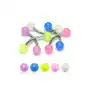 Kolczyk do brwi - prześwitujące kuleczki 4mm - kolor kolczyka: fioletowy Biżuteria e-shop Sklep