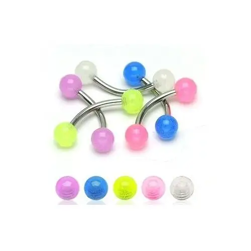 Biżuteria e-shop Kolczyk do brwi - prześwitujące małe kuleczki 3 mm - kolor kolczyka: różowy