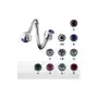 Biżuteria e-shop Kolczyk do brwi spirala z cyrkonią, twist - wymiary: 1,2 mm x 10 mm x 4 mm, kolor cyrkoni: czerwony - r Sklep