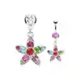 Kolczyk do brzucha barwny kwiat - kolor cyrkoni: przeźroczysty - c Biżuteria e-shop Sklep