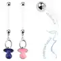 Kolczyk do brzucha z bioflexu dla ciężarnych kobiet, kolorowy smoczek - kolor kolczyka: niebieski Biżuteria e-shop Sklep