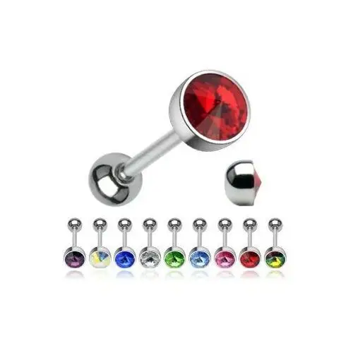 Kolczyk do języka - błyszczący kryształ w kształcie szpica - kolor cyrkoni: vitrail medium - vm Biżuteria e-shop
