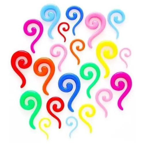 Kolczyk do ucha - kolorowa spirala - szerokość: 2 mm, kolor kolczyka: żółty Biżuteria e-shop