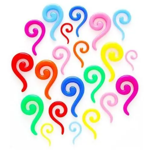 Kolczyk do ucha - kolorowa spirala - Szerokość: 2,5 mm, Kolor kolczyka: Czerwony, B7.2