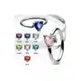 Biżuteria e-shop Kolczyk kółko z cyrkoniowym sercem - kolor cyrkoni: jasnozielony - g Sklep