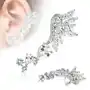 Biżuteria e-shop Kolczyk na jedno ucho, stal chirurgiczna srebrnego koloru, przezroczyste cyrkonie - kształt piercingu: lewy Sklep