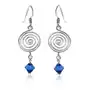 Biżuteria e-shop Kolczyki - spirala i niebieski szklany koralik, srebro 925 Sklep