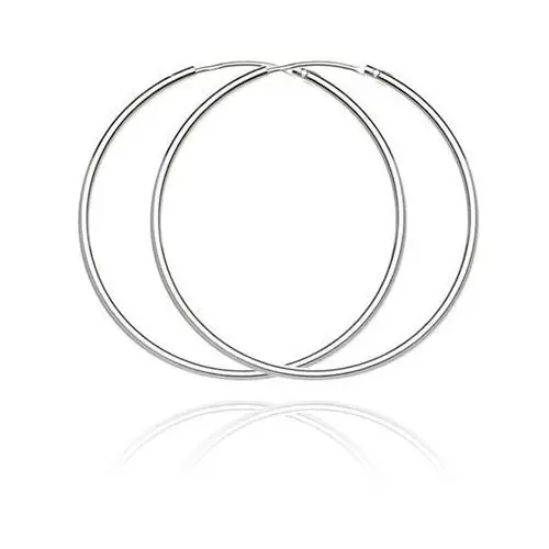 Biżuteria e-shop Kolczyki srebrne 925 - cienkie, gładkie koła, 36 mm