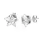 Biżuteria e-shop Kolczyki wkręty ze stali 316l srebrnego koloru - błyszcząca cyrkoniowa gwiazda Sklep