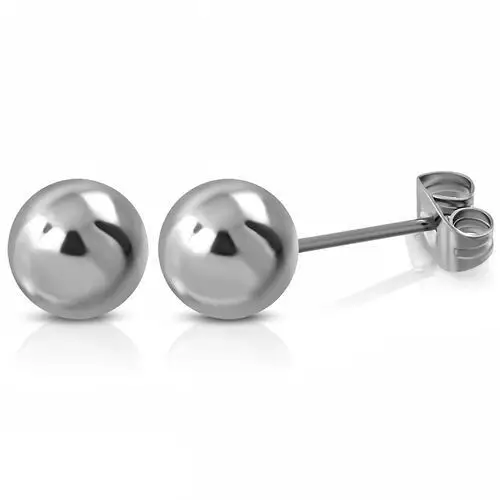Biżuteria e-shop Kolczyki wkręty ze stali chirurgicznej, lśniąca kuleczka, 3 mm