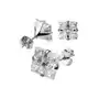 Kolczyki wkręty ze stali - kwadratowa szlifowana cyrkonia - rozmiar cyrkoni: 7 mm Biżuteria e-shop Sklep