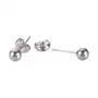 Kolczyki wkręty ze stali, lśniące kuleczki srebrnego koloru - średnica: 4 mm Biżuteria e-shop Sklep