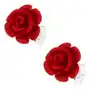 Biżuteria e-shop Kolczyki z czerwoną rozkwitniętą różą, srebro 925, zapięcie na sztyft Sklep