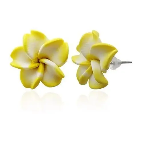 Kolczyki z masy FIMO - żółto-biały kwiat, X46.09