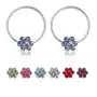 Biżuteria e-shop Kolczyki ze srebra 925, cienkie kółko z kwiatkiem z kryształków swarovskiego - kolor: czerwony Sklep