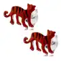 Biżuteria e-shop Kolczyki ze srebra 925, czerwony tygrys z czarnymi paseczkami, wkręty Sklep