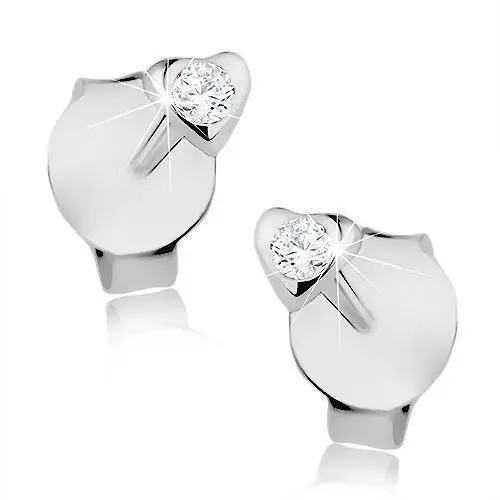 Biżuteria e-shop Kolczyki ze srebra 925, drobne lśniące serduszko, przezroczysty kryształ swarovski