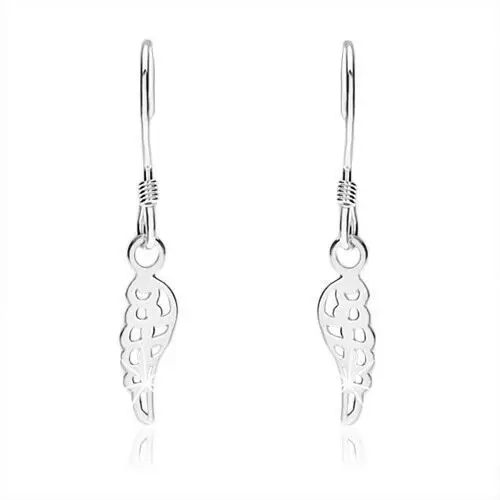 Biżuteria e-shop Kolczyki ze srebra 925, gładki, lśniący zarys skrzydła anielskiego, bigiel