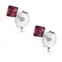 Kolczyki ze srebra 925, kwadracik - fioletowy swarovski kryształek, 3 mm Biżuteria e-shop Sklep