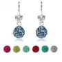 Kolczyki ze srebra 925, przezroczyste serduszko, błyszcząca kuleczka z kryształkami preciosa - kolor: tanzanit Biżuteria e-shop Sklep