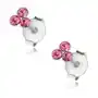 Biżuteria e-shop Kolczyki ze srebra 925, trzy różowe kryształki swarovski Sklep