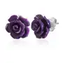 Biżuteria e-shop Kolczyki ze stali 316l, mała fioletowa róża, wkręty Sklep