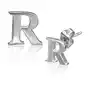 Kolczyki ze stali - błyszcząca drukowana litera R Sklep