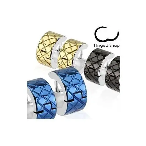 Biżuteria e-shop Kolczyki ze stali chirurgicznej - kolorowe koła o srebrnej krawędzi - kolor: niebieski