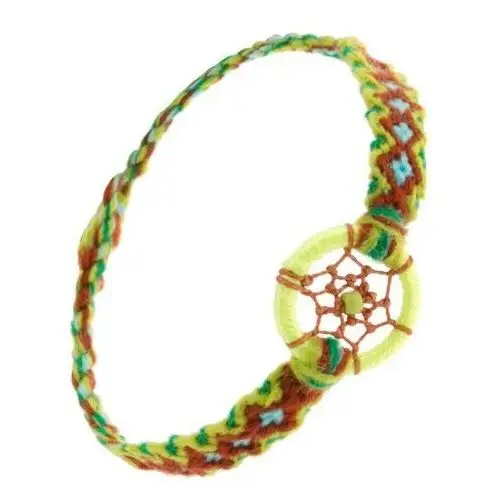 Biżuteria e-shop Kolorowa bransoletka na rękę z miękkiej muliny, styl łapacz snów