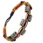 Biżuteria e-shop Kolorowa bransoletka ze sznurków, ozdobne stalowe wałeczki z koralikami Sklep