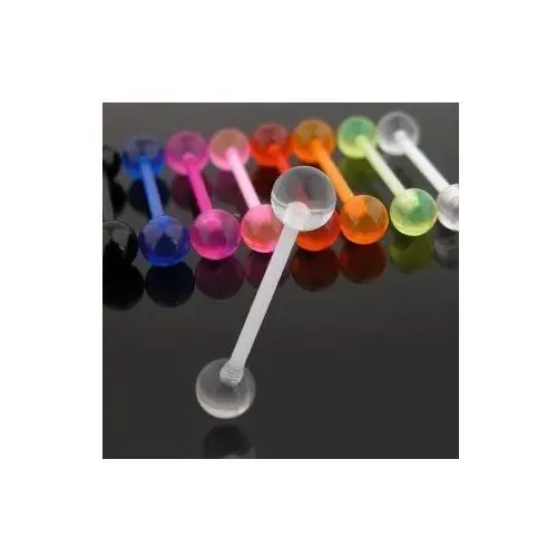 Kolorowy kolczyk do języka, elastyczny - Kolor kolczyka: Różowy, PC38.02